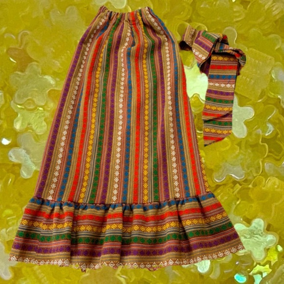 Dresses & Skirts - Vintage 1970s Folksy Mermaid Skirt & Scarf Set